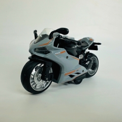 Mô Hình xe Moto danger xám tỉ lệ 1:12 Hợp kim có thể mở cửa - bánh sau chạy cót - Dài 14.5cm - cao 7cm - nặng 500gram - Figure Oto - FULL BOX : box màu - SKU : oto410 -  n3-k5-t2-s2