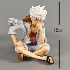 Mô Hình OnePiece Luffy gear 5 áo trắng ngồi cười tay chống cằm siêu đẹp Cao 13cm - Nặng 300gram , Figure OnePiece - Full Box