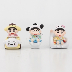 Mô Hình bộ 6 shin - Cao 6.5cm - nặng 400gram - Figure Cậu Bé Bút Chì - Hộp Màu - K30-T1-S11