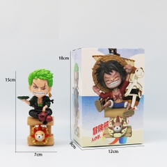 Mô Hình OnePiece Zoro Chibi Dáng ngồi - Cao 15cm - nặng 130gram - Phụ kiện : đế -  Figure OnePiece -  No box - N1-K53-T1-S1