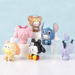 Mô hình kuromi bộ 6 kuromi cosplay blind box - cao 9.5cm - Nặng 500gram - Bọc Túi - Hộp Màu n3-k37-t1-s3