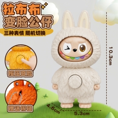 Đồ Chơi Trẻ Em Labubu trắng xoay mặt - Cao 10cm - Nặng 200gram - No Box K76-T1-S11