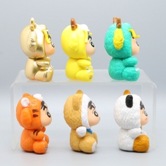 Mô Hình bộ 6 Shin cosplay động vật - Cao 7cm - nặng 300gram - Figure Cậu Bé Bút Chì - bọc túi OPP - Hộp Màu - Hm40 -  N3-K59-T4-S3