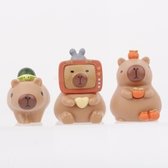 Mô hình capibara bộ 6 capibara blind box - cao 6cm - Nặng 500gram - Bọc Túi - No box N3-K48-T4-S2