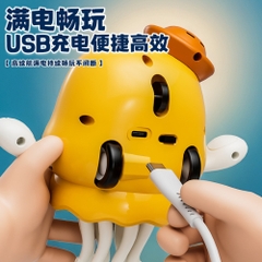 Đồ Chơi Trẻ Em mực to nhảy múa màu hồng chạy pin chân sạc tyce - Cao 18cm - Nặng 300gram - Hộp Màu - ht28 K75-T5-S11-S12