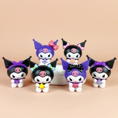 Mô hình kuromi Bộ 6 Melody Gemini Pudding Dog Cinnamon Dog Kuromi Blind Box - cao 7cm - Nặng 400gram - Bọc Túi - Hộp Màu - K32-T1-S3