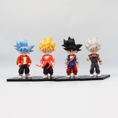 Mô Hình Dragon Ball Bộ 4 Goku Dáng Đứng Có Đế - cao 17cm - nặng 780gram - DragonBall - Hộp Màu - N3-K46-T1-S1-S2