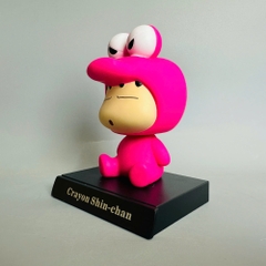 Mô Hình Shin cosplay ếch hồng lắc đầu - cao 13cm - ngang 9cm - dọc 7cm - nặng 200gram + Hộp Màu N1-K25-T4-S3