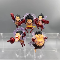Mô hình OnePiece Bộ 5 Luffy gear 4 trạng thái Snack man - Cao 9-10cm - nặng 300gram - Phụ kiện : Đế - Figure One Piece - Bọc Túi - Hộp Màu : N3-K44-T3-S2