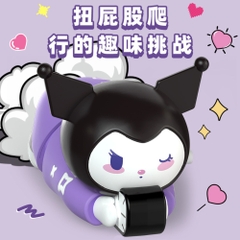 mô hình kuromi nằm bò chạy cót áo tím - cao : 5.5cm dài 10cm - figure shin - hộp màu - N5