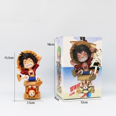 Mô Hình OnePiece luffy Chibi Dáng ngồi - Cao 15.5cm - nặng 130gram - Phụ kiện : đế -  Figure OnePiece -  No box - N1-K46-T1-S2