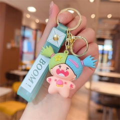 móc khóa búp bê xanh lá  - dây dài 11cm mô hình cao 5.5cm - nặng : 50gram - boc túi - no box