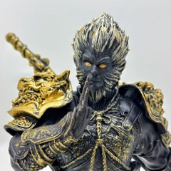 Mô Hình bán thân tôn ngộ không đen vàng - Cao 17.5cm - nặng 400gram - Phụ kiện : đế + gậy -  Figure Wukong -  Bọc túi OPP - No Box - N1-ST10