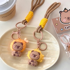 móc khóa capybara dây đôi - dây dài 12cm mô hình cao 5.2cm - nặng : 50gram - no box N3-T3