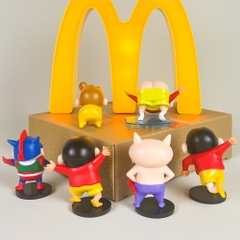 Mô Hình bộ 6 Shin bút chì cosplay - Cao 4.5-6.5cm - nặng 300gram - Figure Cậu Bé Bút Chì - bọc túi OPP - hộp màu n3-k33-t3-s2