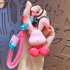 móc khóa thỏ hồng - Dây móc dài : 12cm - Mô Hình Cao : 8cm - Nặng : 50gram - No Box : bọc túi OPP n3-k18-t6-s1