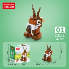 Combo 5 Bộ Lắp Ghép Mô Hình Động Vật 37pcs. SKU: LG-9105-1 ( VAT 001-C5-11 ) K133-T2-S1