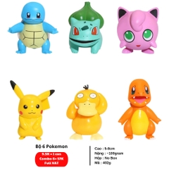 ( Giá 1 con - Bộ 6 con - Đặt Số Lượng 6 ) - Mô Hình Đồ Chơi - Bộ 6 Nhân vật Pokemon đáng yêu , ngộ nghĩnh - Pokemon - No Box -( VAT : G873-77 )- K14-T3-S1