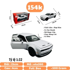 Mô Hình xe mustang trắng 1:32 Hợp kim - Có tiếng - đèn pha sáng - Dài 15cm - rộng 7cm - cao 4cm - nặng ~ 500gram - FULL BOX : box màu SKU : oto260 n3-k6-t4-s2