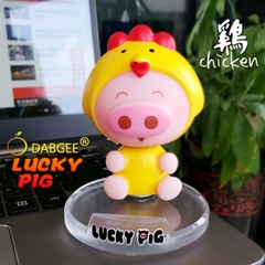 Mô Hình Lắc Đầu Lợn 12 con giáp siêu dễ thương - chicken . gà - Đế dính nam châm - Cao 10.5cm Nặng 200gram - Full Box - N3-K25-T1-S2