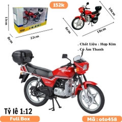 Mô Hình xe máy SUZUKI đỏ 1:12 Hợp kim - Có tiếng - đèn pha sáng - Dài 18cm - rộng 6cm - cao 10cm - nặng ~ 500gram - FULL BOX : box màu SKU : oto458 - K66-T5-S11