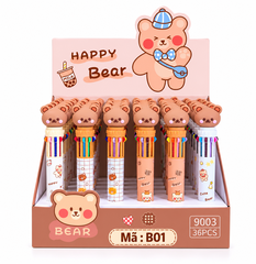 Bút bi 10 ngòi hình gấu dễ thương - SKU : B01 - (VAT: 111-01-5 ) - K27-T3-S10