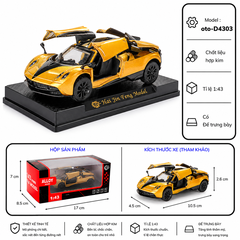 Mô Hình Xe Pagani Huayra nhiều màu sắc tỉ lệ 1:43 chất liệu Hợp kim  - FULL BOX : box màu SKU : oto-D4303 - (VAT: 003-01-35)