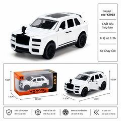 Mô Hình xe rolls royce hợp kim , tỉ lệ 1:36 - Dài 12cm - rộng 5.2cm - cao 4.5cm - SKU : oto-YZ903 - ( Vat : 003-01-35 )
