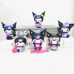 Mô hình kuromi Bộ 6 Melody Kuromi Bản đẹp - cao 8-9cm - Nặng 400gram - Bọc Túi Opp - No Box - N3-K37-T3-S2