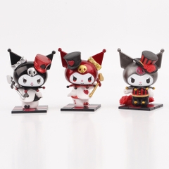 Mô hình kuromi Bộ 8 Melody Gemini Pudding Dog Cinnamon Dog Kuromi có đế Bản Blind Box - cao 8cm - Nặng 200gram - Bọc Túi - Hộp Màu - N3-K36-T2-S2