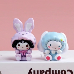 Mô hình kuromi Bộ 6 Melody Gemini Pudding Dog Cinnamon Dog Kuromi - cao 6 - 8.5cm - Nặng 100gram - Hộp Màu - N3-K37-T1-S2