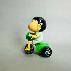 mô hình shin lái xe áo xanh dây cót - cao : 10.5cm - figure shin - hộp màu