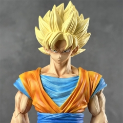 Mô Hình Songoku dáng đứng có base đẹp - 2 đầu thay thế - Cao 34cm - Nặng 700gram - Hộp Bìa carton - Figure anime Dragon ball