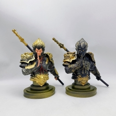Mô Hình bán thân tôn ngộ không vàng đồng - Cao 17.5cm - nặng 400gram - Phụ kiện : đế + gậy -  Figure Wukong -  Bọc túi OPP - No Box N1-ST10