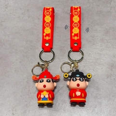 móc shin thần tài đeo kính - dây dài 11cm mô hình cao 6cm - nặng : 50gram - no box N3-T3