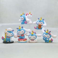 Mô hình kuromi Bộ 6 Melody Kuromi Bản đẹp - cao 5-7cm - Nặng 300gram - Bọc Túi Opp - Hộp Màu n3-k33-t4-s3
