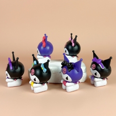 Mô hình kuromi Bộ 6 Melody Gemini Pudding Dog Cinnamon Dog Kuromi Blind Box - cao 7cm - Nặng 400gram - Bọc Túi - Hộp Màu - K32-T1-S3