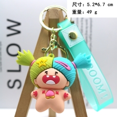 móc khóa búp bê xanh lá  - dây dài 11cm mô hình cao 5.5cm - nặng : 50gram - boc túi - no box