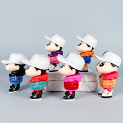 Mô Hình bộ 6 Shin bút chì cosplay - Cao 9.5cm - nặng 300gram - Figure Cậu Bé Bút Chì - bọc túi OPP - hộp màu n3-n32-t1-s1