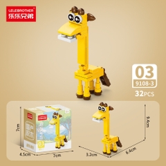 Combo 5 Bộ Lắp Ghép Mô Hình Động Vật 32pcs. SKU: LG-9108-3 ( VAT 001-C5-11 ) - K136-T3-S3