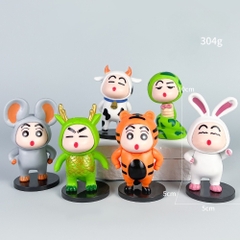 Mô Hình bộ 6 Shin bút chì cosplay động vật - Cao 8-10cm - nặng 300gram - Figure Cậu Bé Bút Chì - bọc túi OPP - Hộp Màu - HM116 - N3-K60-T2-S1