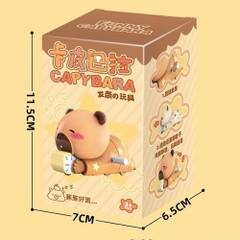 Mô hình capy bara nằm chạy cót - Cao : 5.5cm - Dài : 10cm - Hộp Màu N5