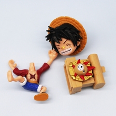 Mô Hình OnePiece luffy Chibi Dáng ngồi - Cao 15.5cm - nặng 130gram - Phụ kiện : đế -  Figure OnePiece -  No box - N1-K46-T1-S2