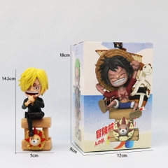 Mô Hình OnePiece Sanji Chibi Dáng ngồi - Cao 14.5cm - nặng 130gram - Phụ kiện : đế -  Figure OnePiece -  No box - N1-K28-T3-S3