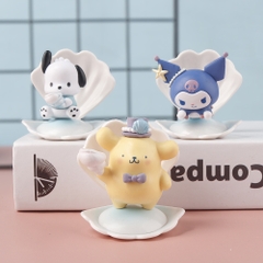 Mô hình kuromi Bộ 7 bản A Melody Gemini Pudding Dog Cinnamon Dog Kuromi - cao 7 - 9cm - Nặng 50gram - Có Hộp Đẹp - N3-K37-T3-S1