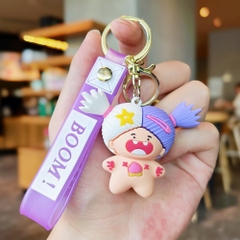 móc khóa búp bê tím - dây dài 11cm mô hình cao 5.5cm - nặng : 50gram - boc túi - no box n3-k17-t5-s1