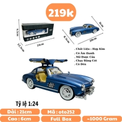 Mô Hình Xe mẹc cổ màu xanh 1:24 Hợp kim - Có tiếng - đèn pha sáng - Dài 21cm - rộng 8cm - cao 6cm - nặng ~ 1000gram - FULL BOX : box màu SKU : oto252 - N3-K12-T3-S3