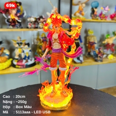 Mô hình OnePieceLuffy Gear 5 Nika đỏ bản có vũ khí cầm tay chế led có base đẹp cao 20 cm - OnePiece  - bọ túi OPP + Có Hộp Đẹp -  K12-T3-S5