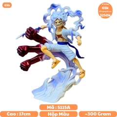 Mô hình đồ chơi - Luffy Gear 5 Nika trắng bản có vũ khí cầm tay haki 3 đấm siêu đẹp cao 17 cm - OnePiece  - box nhựa , có hộp màu - N4-K5