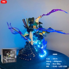 Mô hình Zoro wano trên mái nhà chế led cao 16cm - One Piece - Có Hộp Màu - K11-T2-S4